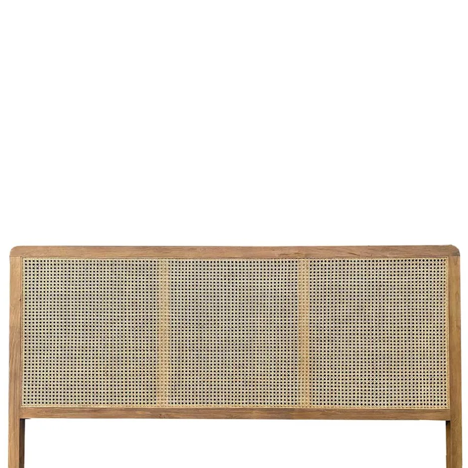 Wohnen Kopfteil mit Wiener Geflecht und Teakholz Rahmen - Teako