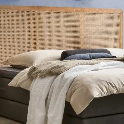 Wohnen Kopfteil mit Wiener Geflecht und Teakholz Rahmen - Teako