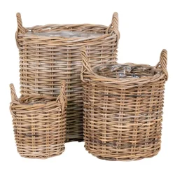 Wohnen Korb Trio aus Rattan Geflecht - Ciosda (dreiteilig)