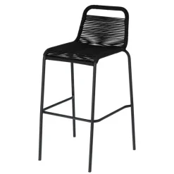 Kordel Geflecht Barstuhl in Schwarz - Dariana (4er Set)^Wohnen Discount