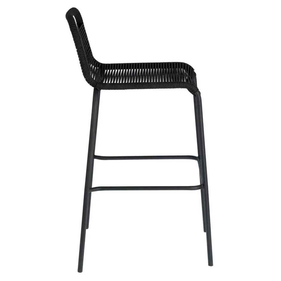 Kordel Geflecht Barstuhl in Schwarz - Dariana (4er Set)^Wohnen Discount