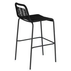 Kordel Geflecht Barstuhl in Schwarz - Dariana (4er Set)^Wohnen Discount