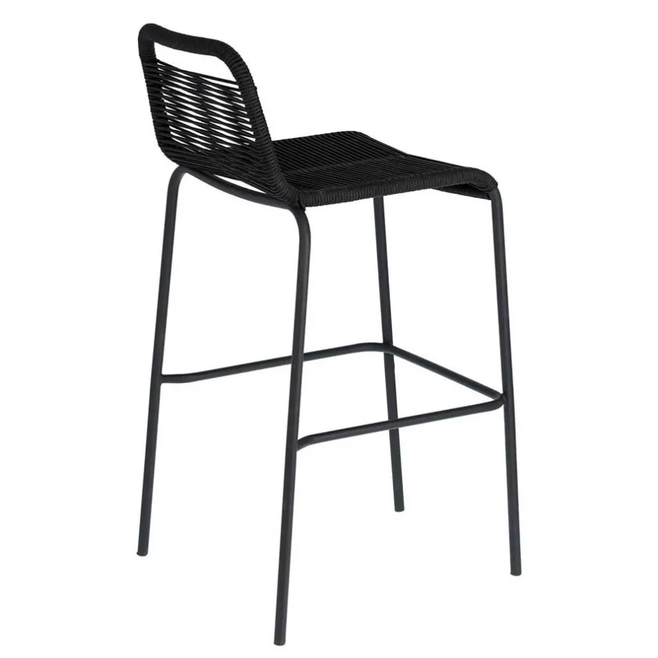 Kordel Geflecht Barstuhl in Schwarz - Dariana (4er Set)^Wohnen Discount