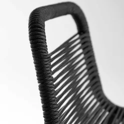 Kordel Geflecht Barstuhl in Schwarz - Dariana (4er Set)^Wohnen Discount