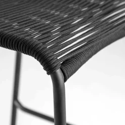 Kordel Geflecht Barstuhl in Schwarz - Dariana (4er Set)^Wohnen Discount