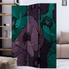 Kunstdruck Paravent mit Mohnblumen in Lila Türkis - Portamara^Wohnen New
