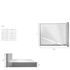 Wohnen Kunstleder Doppelbett in Weiß - Vagos
