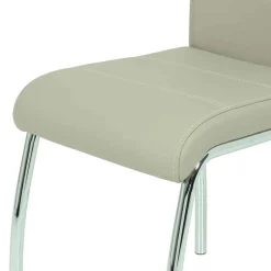 Kunstleder Essstuhl in Beige & Chrom - Jenna (Set)^Wohnen Best