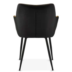 Wohnen Kunstleder Esstischsessel in Schwarz - Oristano (2er Set)