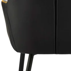 Wohnen Kunstleder Esstischsessel in Schwarz - Oristano (2er Set)