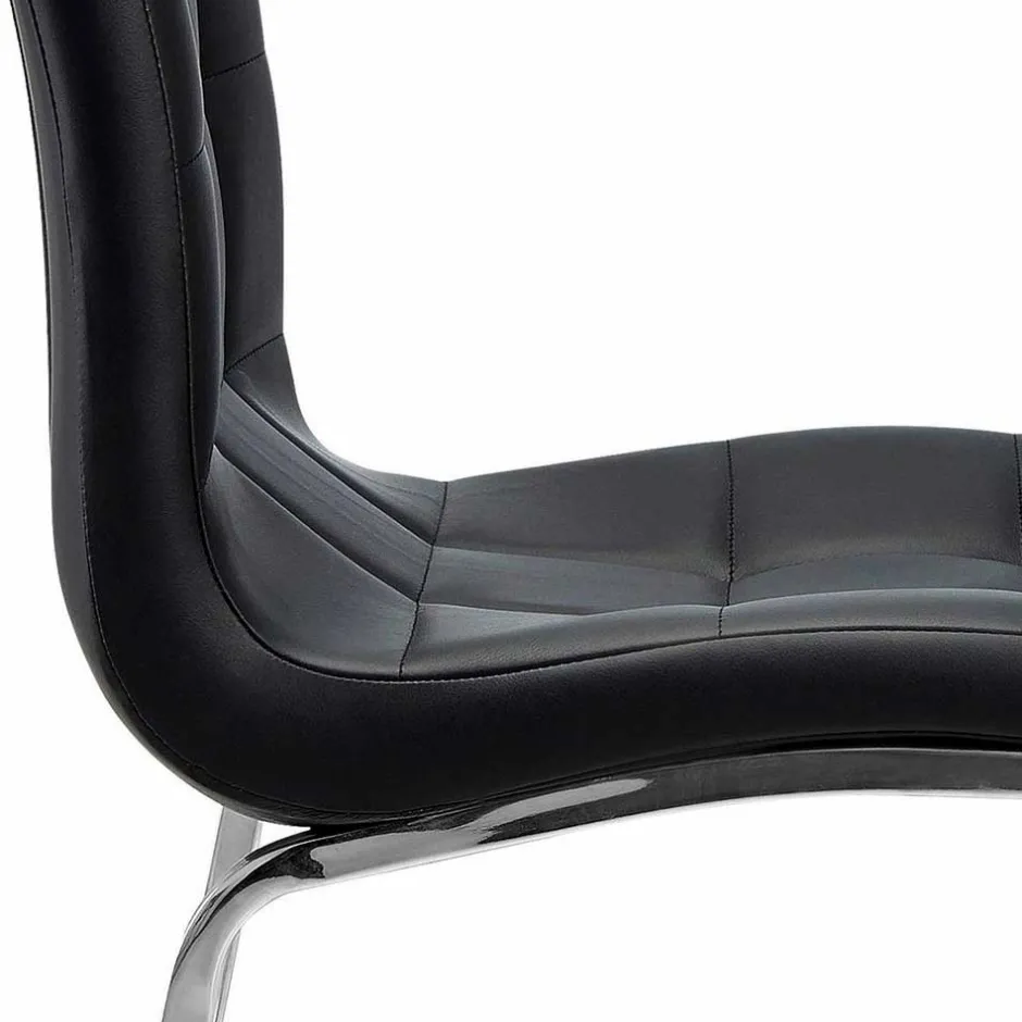 Kunstleder Esstischstühle in Schwarz - Stufanias (2er Set)^Wohnen Best