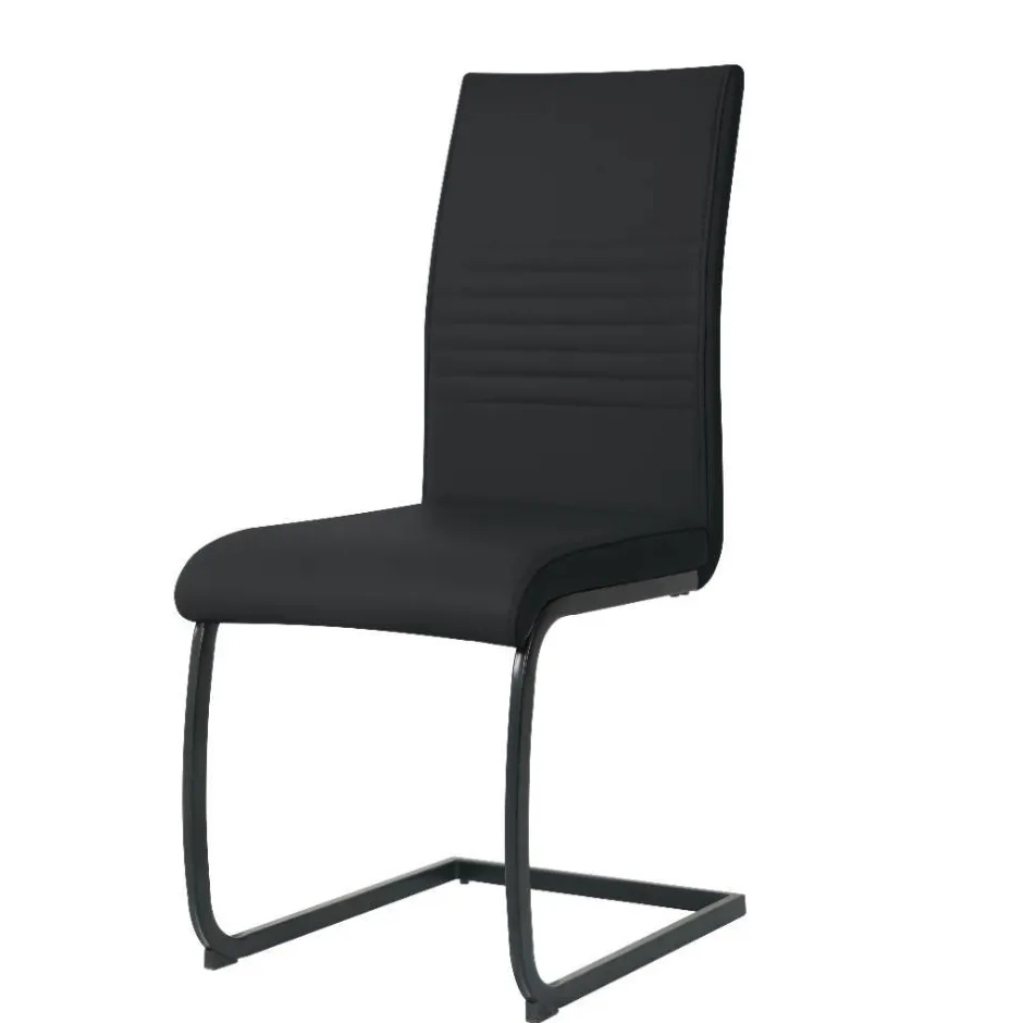 Kunstleder Freischwinger in Schwarz - Pencras (2er Set)^Wohnen Best