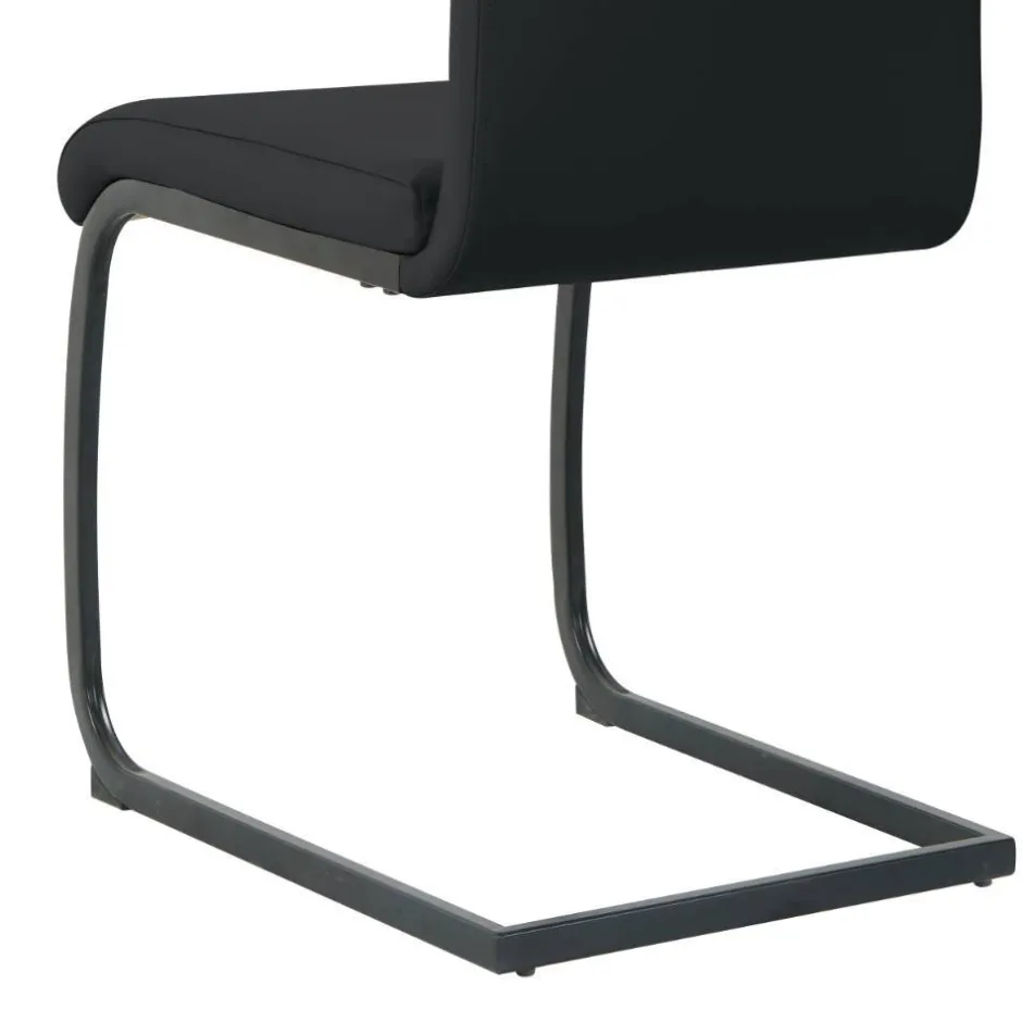 Kunstleder Freischwinger in Schwarz - Pencras (2er Set)^Wohnen Best