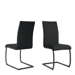 Kunstleder Freischwinger in Schwarz - Pencras (2er Set)^Wohnen Best