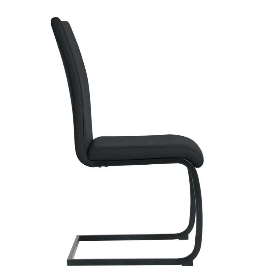 Kunstleder Freischwinger in Schwarz - Pencras (2er Set)^Wohnen Best