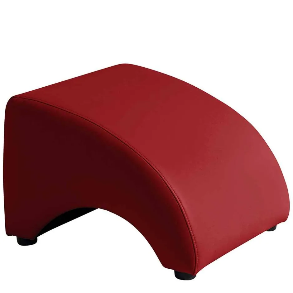 Kunstleder Hocker in Rot - Systrem^Wohnen New