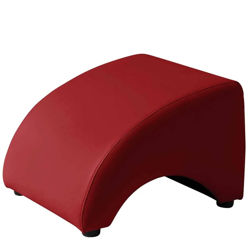 Kunstleder Hocker in Rot - Systrem^Wohnen New