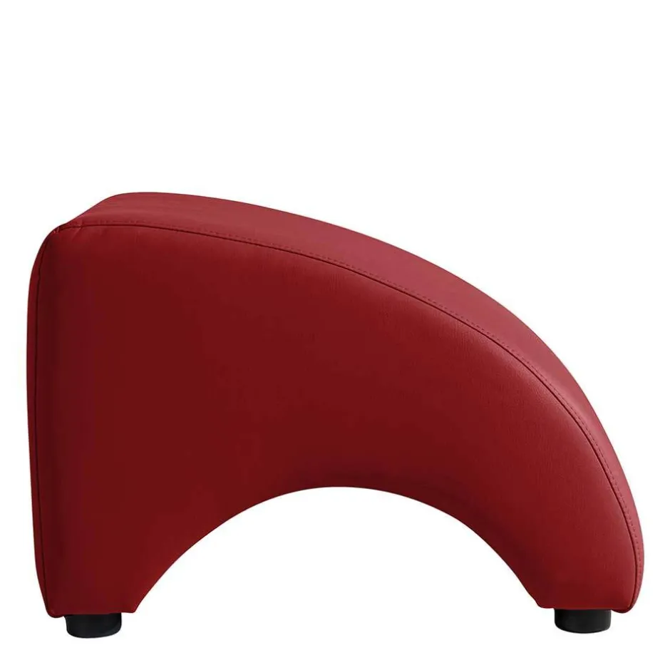 Kunstleder Hocker in Rot - Systrem^Wohnen New