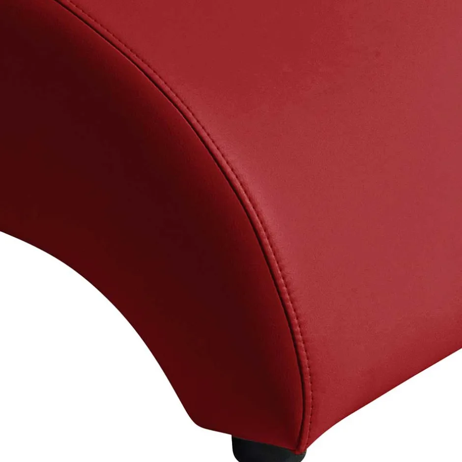 Kunstleder Hocker in Rot - Systrem^Wohnen New