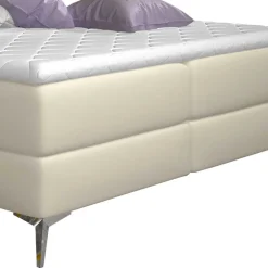 Wohnen Kunstleder Komplettbett in Beige - Diamo
