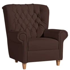 Kunstleder Ohrensessel in Braun - Ziller^Wohnen New