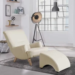 Wohnen Kunstleder Polstersessel in Cremefarben - Durango