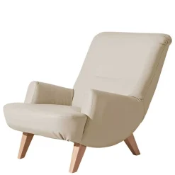 Wohnen Kunstleder Polstersessel in Cremefarben - Durango