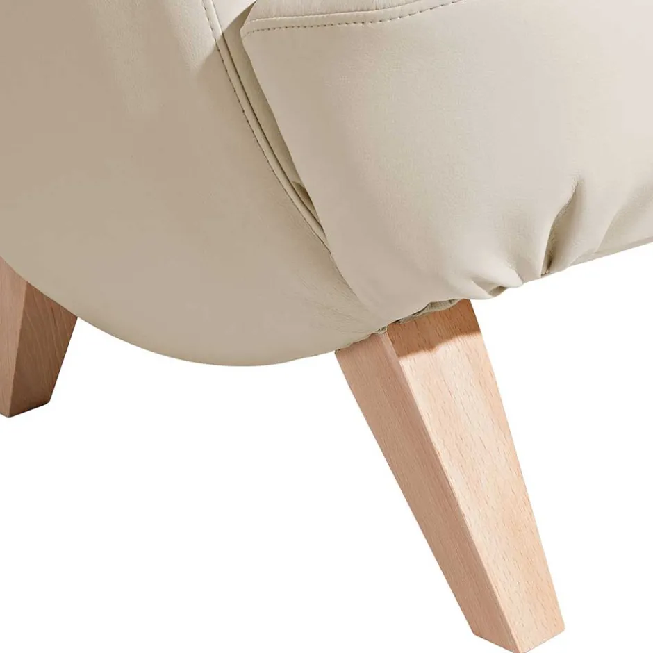 Wohnen Kunstleder Polstersessel in Cremefarben - Durango