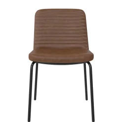 Kunstleder Polsterstühle in Braun - Laddion (2er Set)^Wohnen Discount