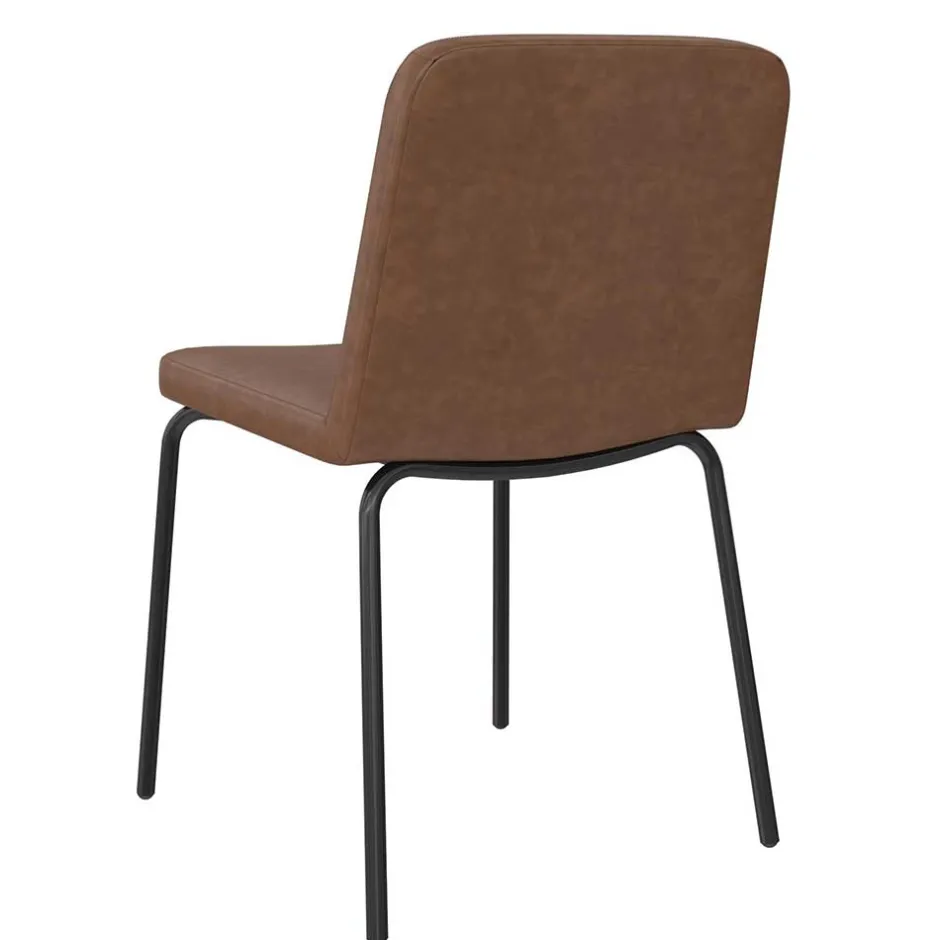 Kunstleder Polsterstühle in Braun - Laddion (2er Set)^Wohnen Discount