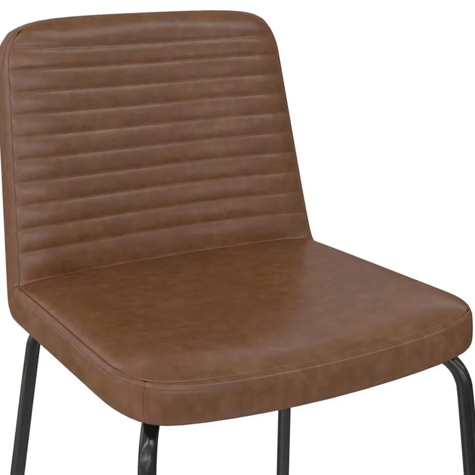 Kunstleder Polsterstühle in Braun - Laddion (2er Set)^Wohnen Discount