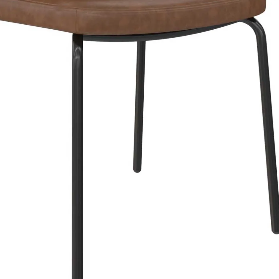 Kunstleder Polsterstühle in Braun - Laddion (2er Set)^Wohnen Discount