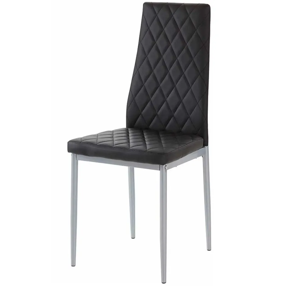 Wohnen Kunstleder Stühle mit hoher Lehne - Sanura (Set)