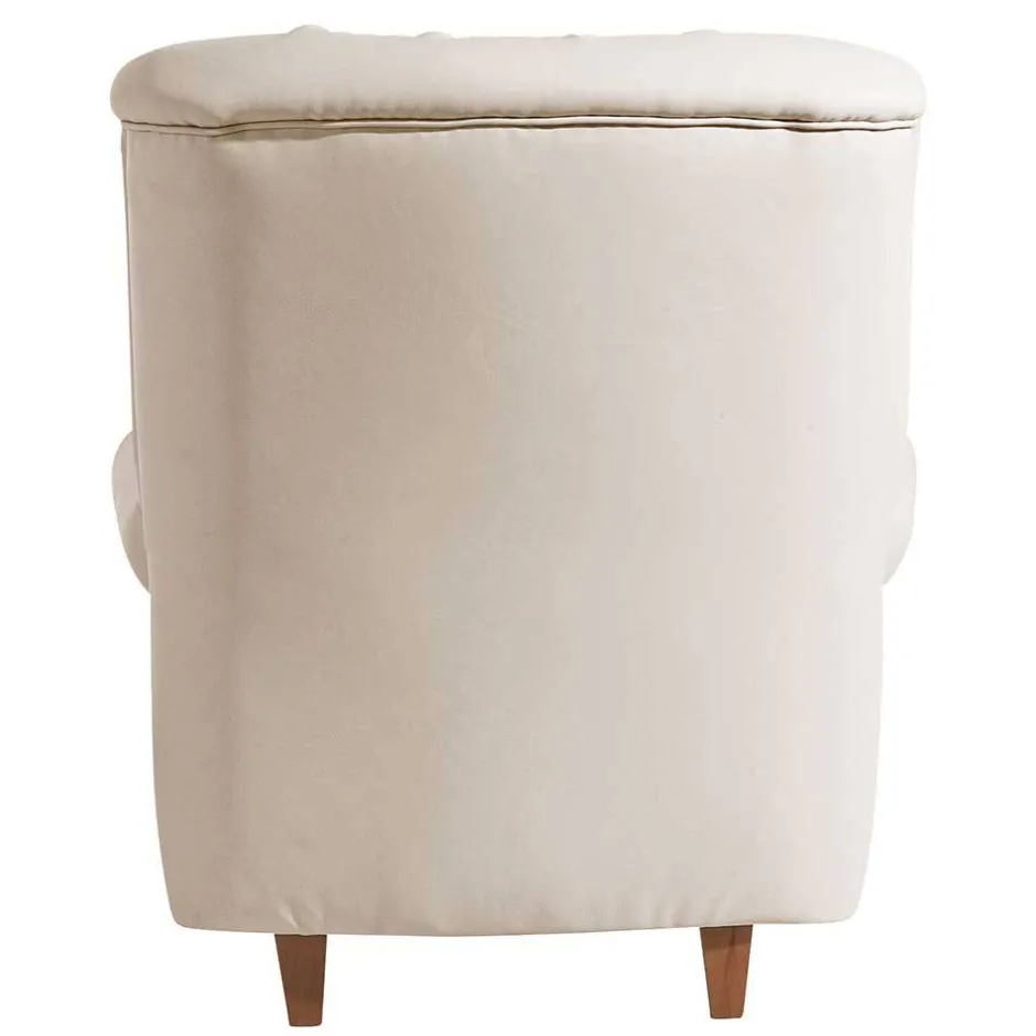 Kunstleder Wohnzimmersessel in Beige und Buche - That^Wohnen Discount