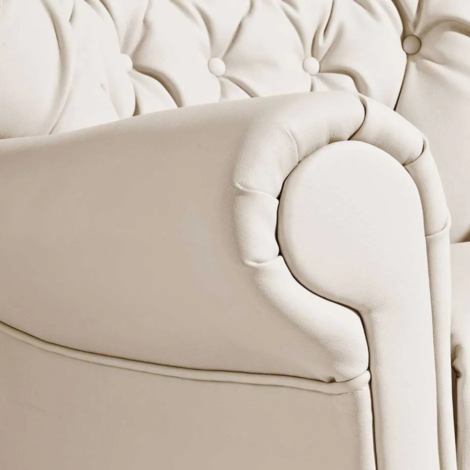 Kunstleder Wohnzimmersessel in Beige und Buche - That^Wohnen Discount