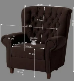 Kunstleder Wohnzimmersessel in Beige und Buche - That^Wohnen Discount