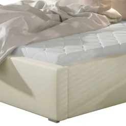 Kunstlederbett in Cremeweiß - Rongon^Wohnen Hot