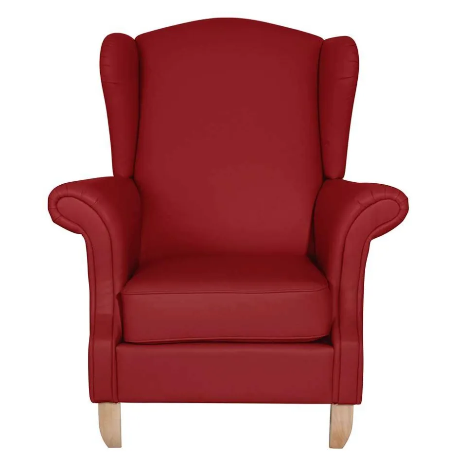 Wohnen Kunstleder-Ohrensessel in Rot - Ponzas