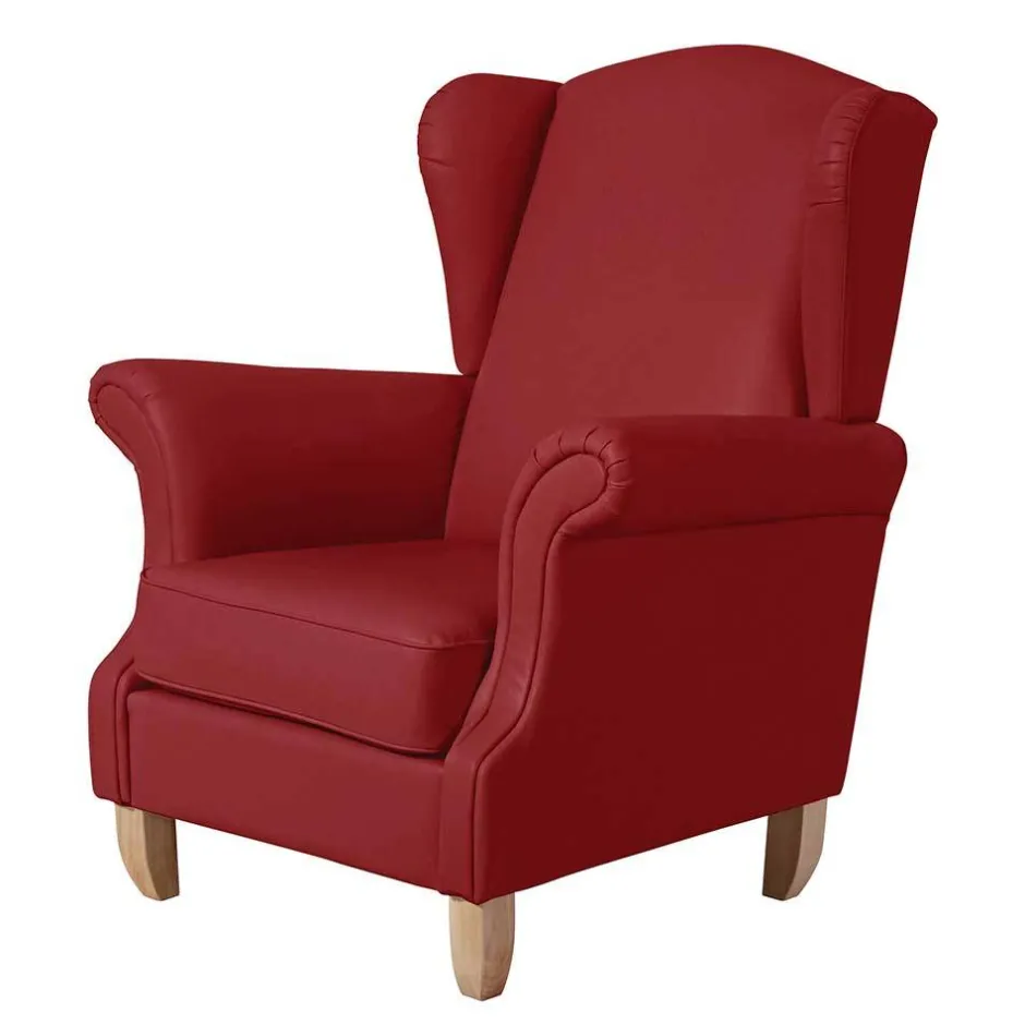 Wohnen Kunstleder-Ohrensessel in Rot - Ponzas