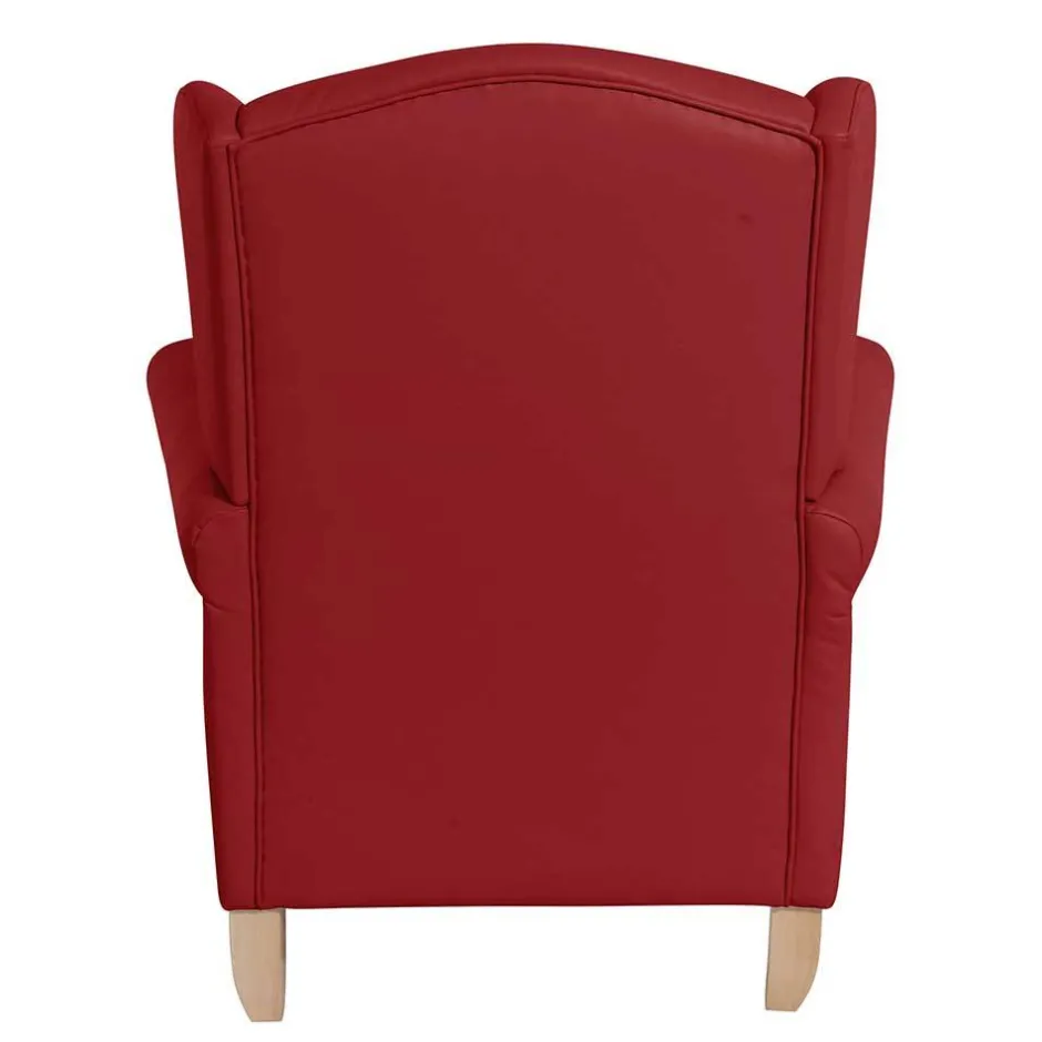 Wohnen Kunstleder-Ohrensessel in Rot - Ponzas