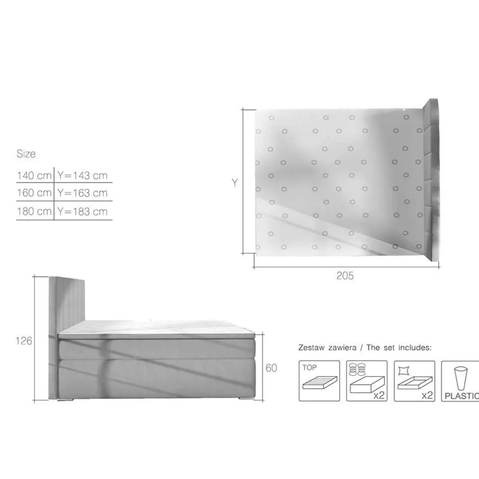 Wohnen Kunstleder-Stauraumbett in Cremeweiß - Olav