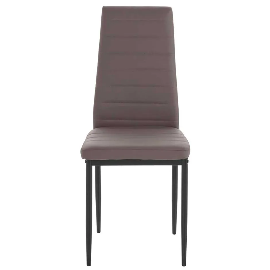 Kunstlederstühle in hellem Braun - Matieu (4er Set)^Wohnen Discount