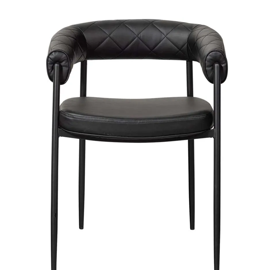 Wohnen Kunstlederstühle in Schwarz - Austral (2er Set)