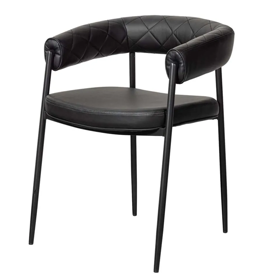 Wohnen Kunstlederstühle in Schwarz - Austral (2er Set)