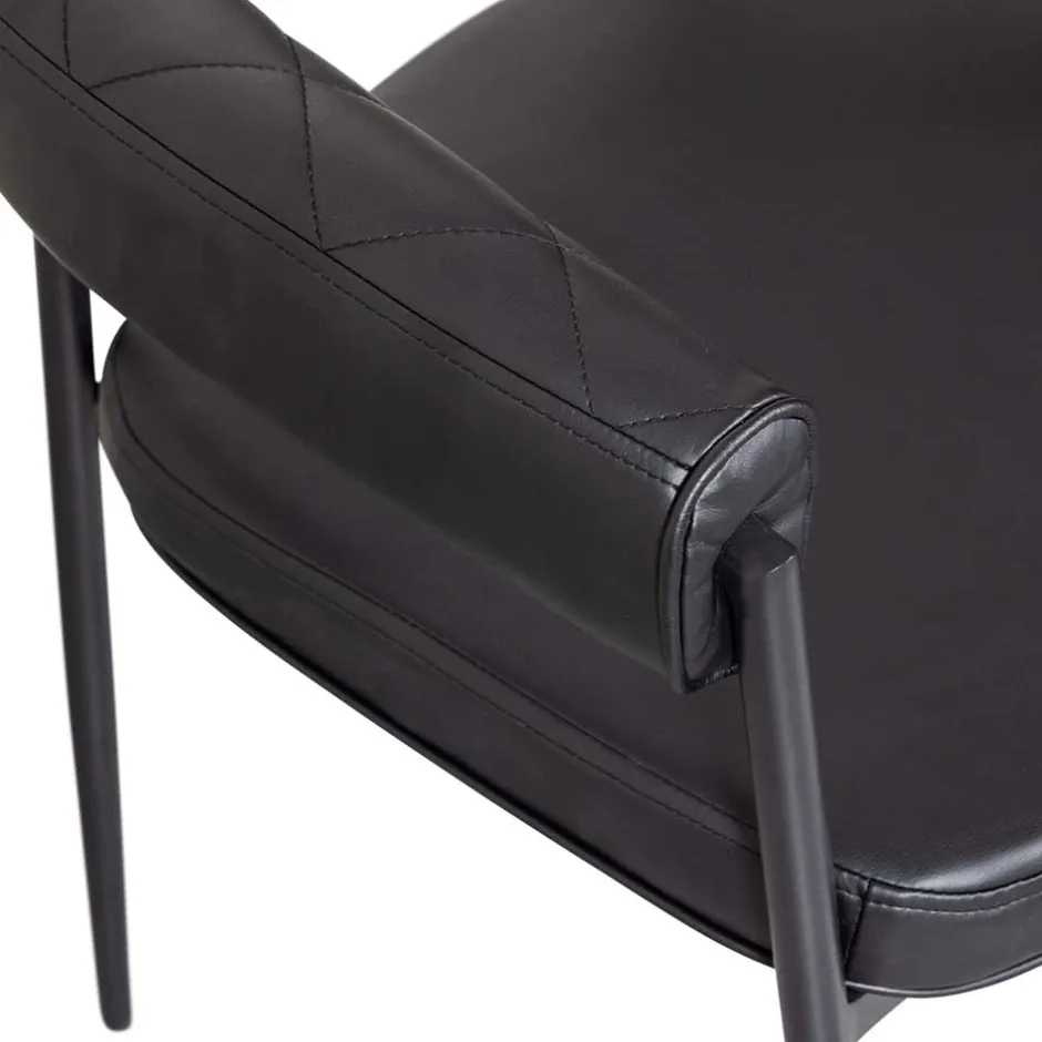 Wohnen Kunstlederstühle in Schwarz - Austral (2er Set)