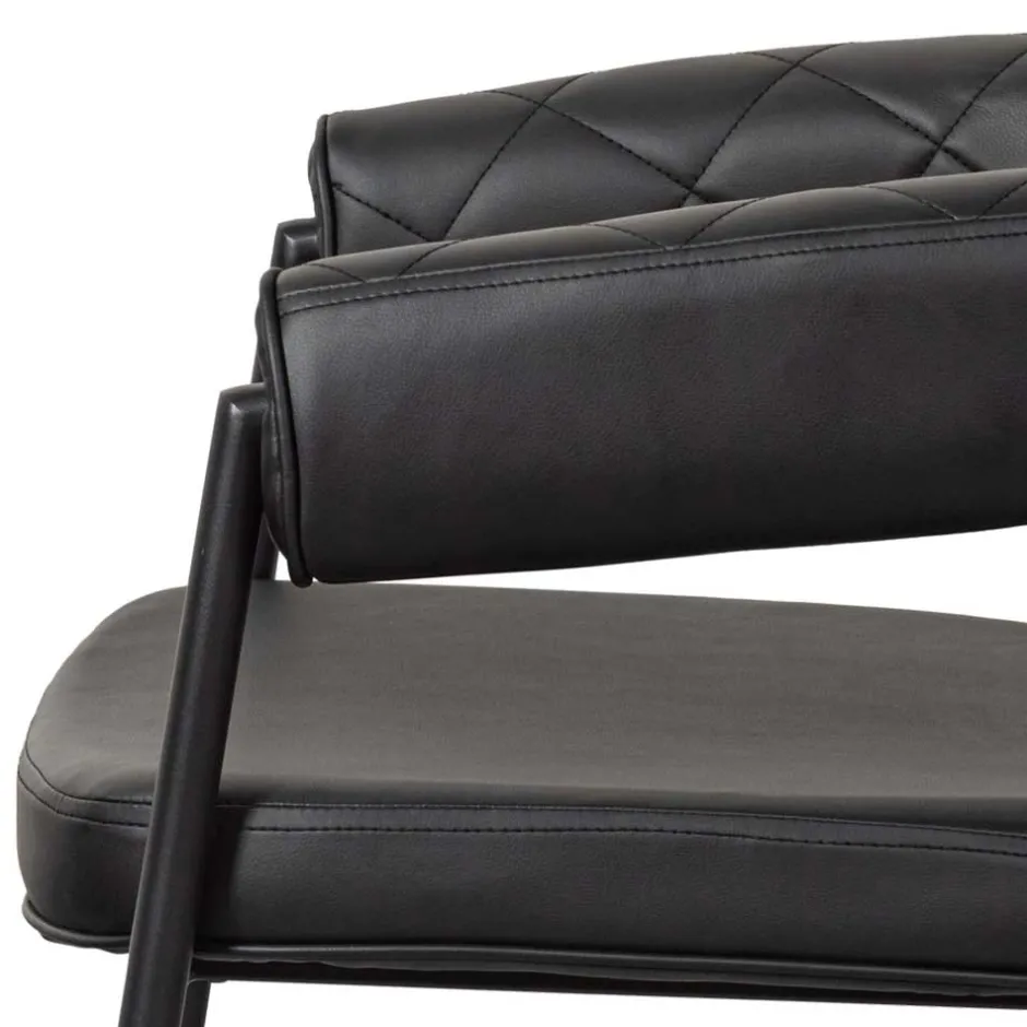 Wohnen Kunstlederstühle in Schwarz - Austral (2er Set)