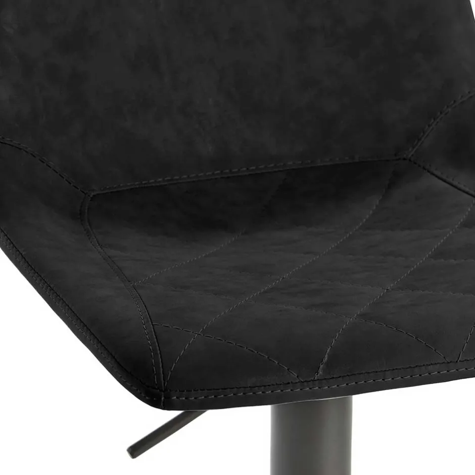 Kunstleder-Tresenstuhl in Schwarz - Derict^Wohnen Sale