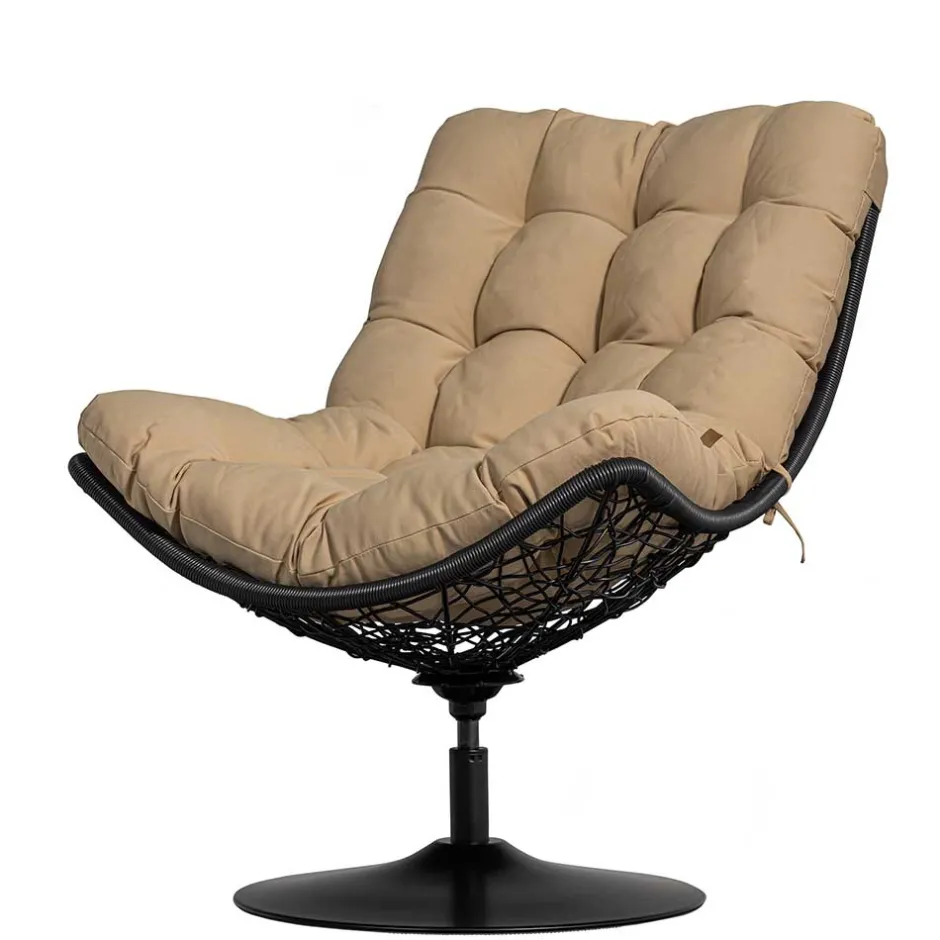 Kunstrattan Drehsessel in Schwarz - Ojeva^Wohnen Best