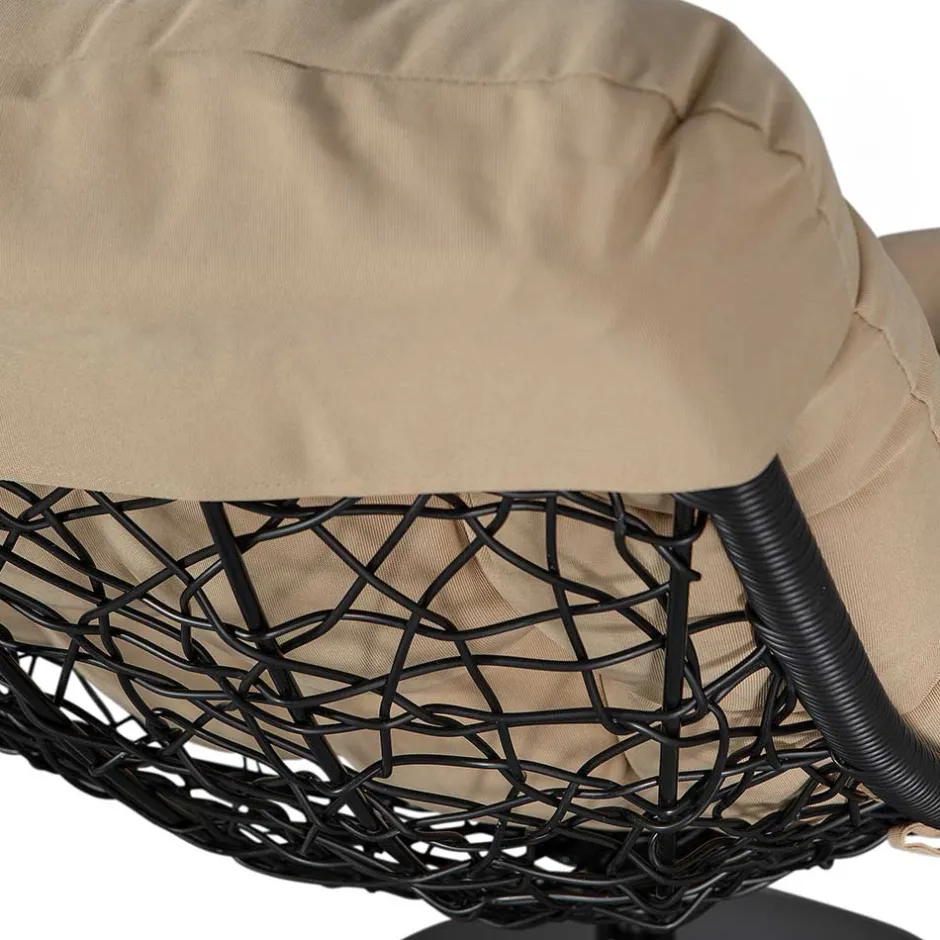 Kunstrattan Drehsessel in Schwarz - Ojeva^Wohnen Best