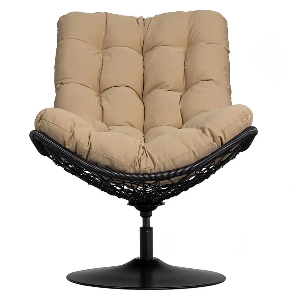 Kunstrattan Drehsessel in Schwarz - Ojeva^Wohnen Best